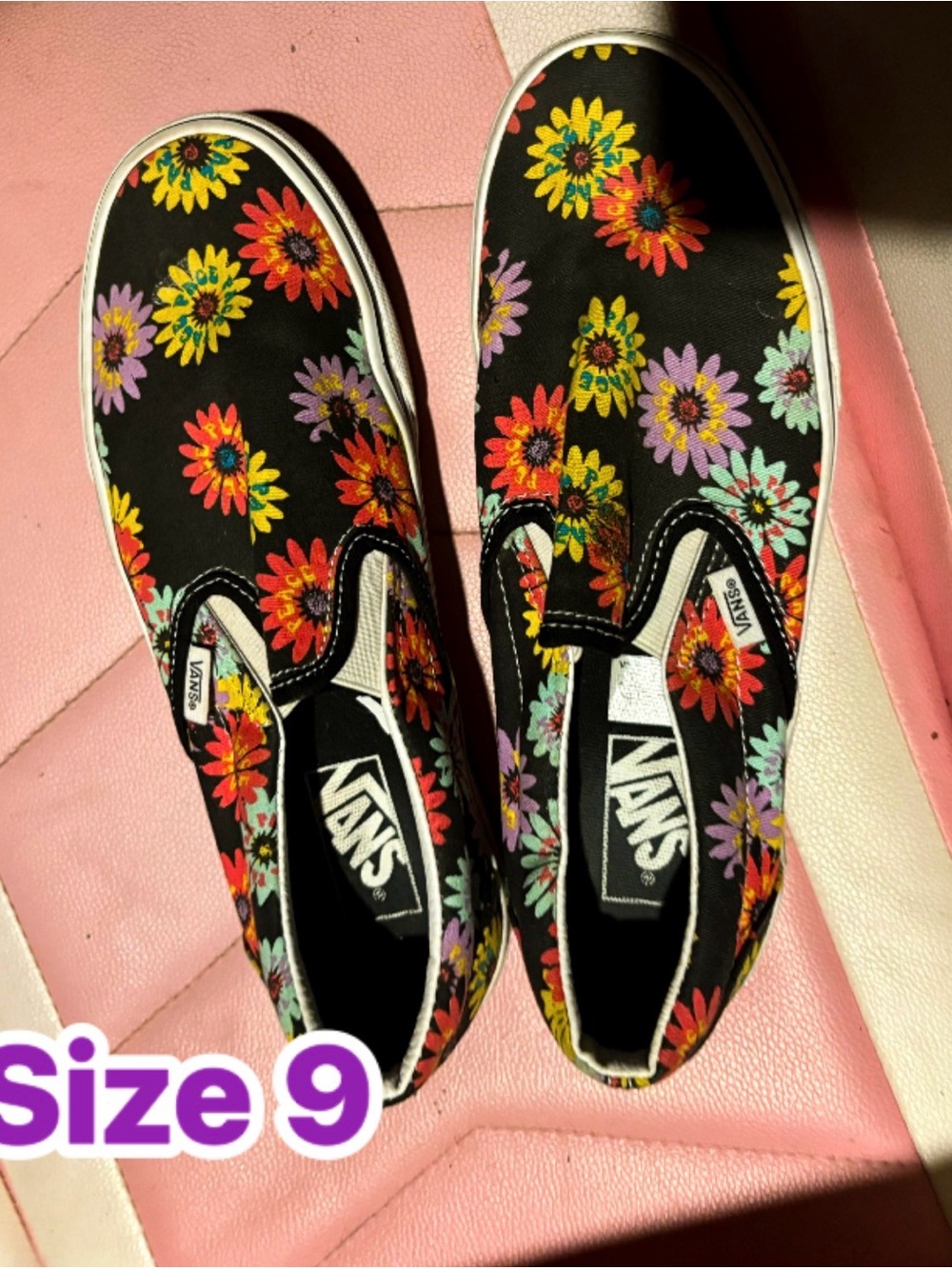 Vans women Floral Slip-On Sneakers - Black with Multicolor Flowers
